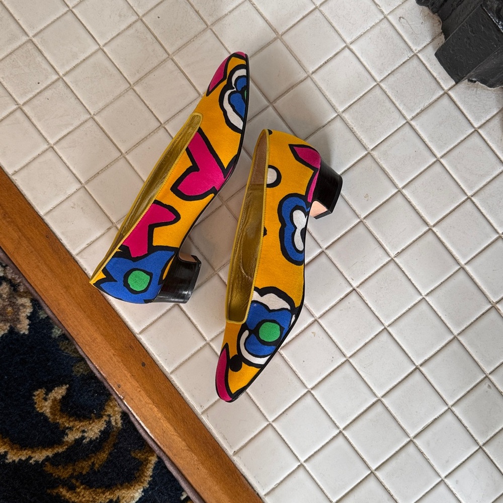 Escada Multicolor Artistic low heel shoes-‎ vintage from the 80’s- retail 600 - Picture 3 of 5
